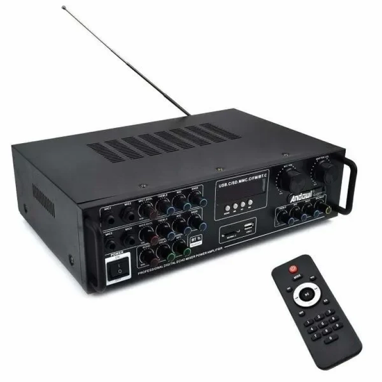 Ενισχυτής 300W με λειτουργία karaoke και τηλεχειριστήριο Andowl Q-GF777 μαύρο