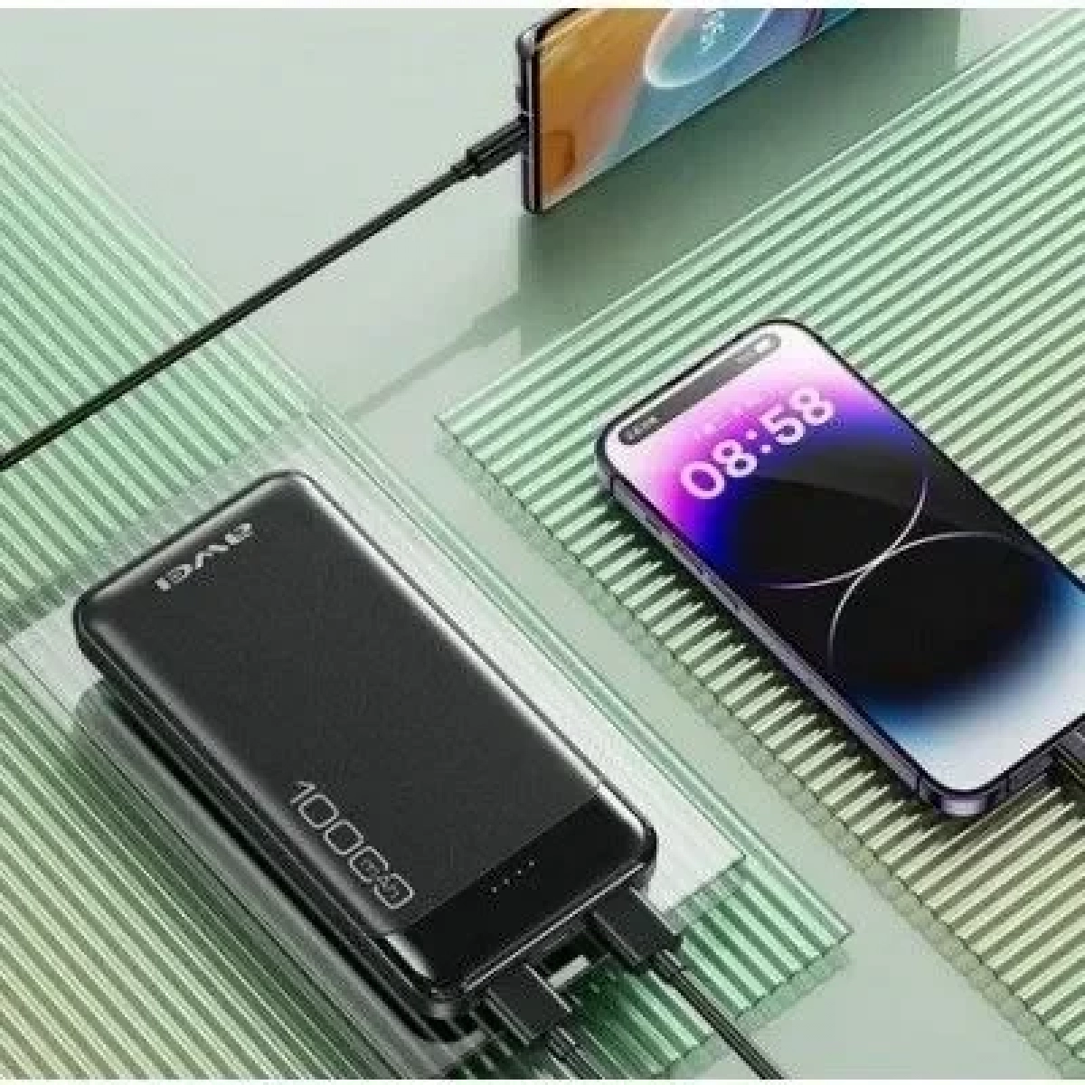 Power Bank 10000mAh με 2 Θύρες USB-A και Θύρα USB-C Μαύρο Awei P37K