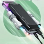 Power Bank 10000mAh με 2 Θύρες USB-A και Θύρα USB-C Μαύρο Awei P37K