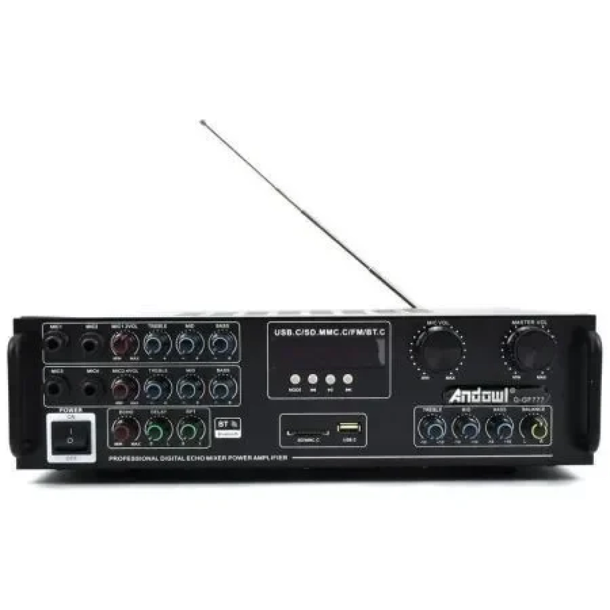 Ενισχυτής 300W με λειτουργία karaoke και τηλεχειριστήριο Andowl Q-GF777 μαύρο