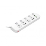 Ldnio Πολύπριζο Ασφαλείας 4 Θέσεων με Διακόπτη, 4 USB και Καλώδιο 2m Λευκό SC-4408