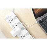 Ldnio Πολύπριζο Ασφαλείας 4 Θέσεων με Διακόπτη, 4 USB και Καλώδιο 2m Λευκό SC-4408