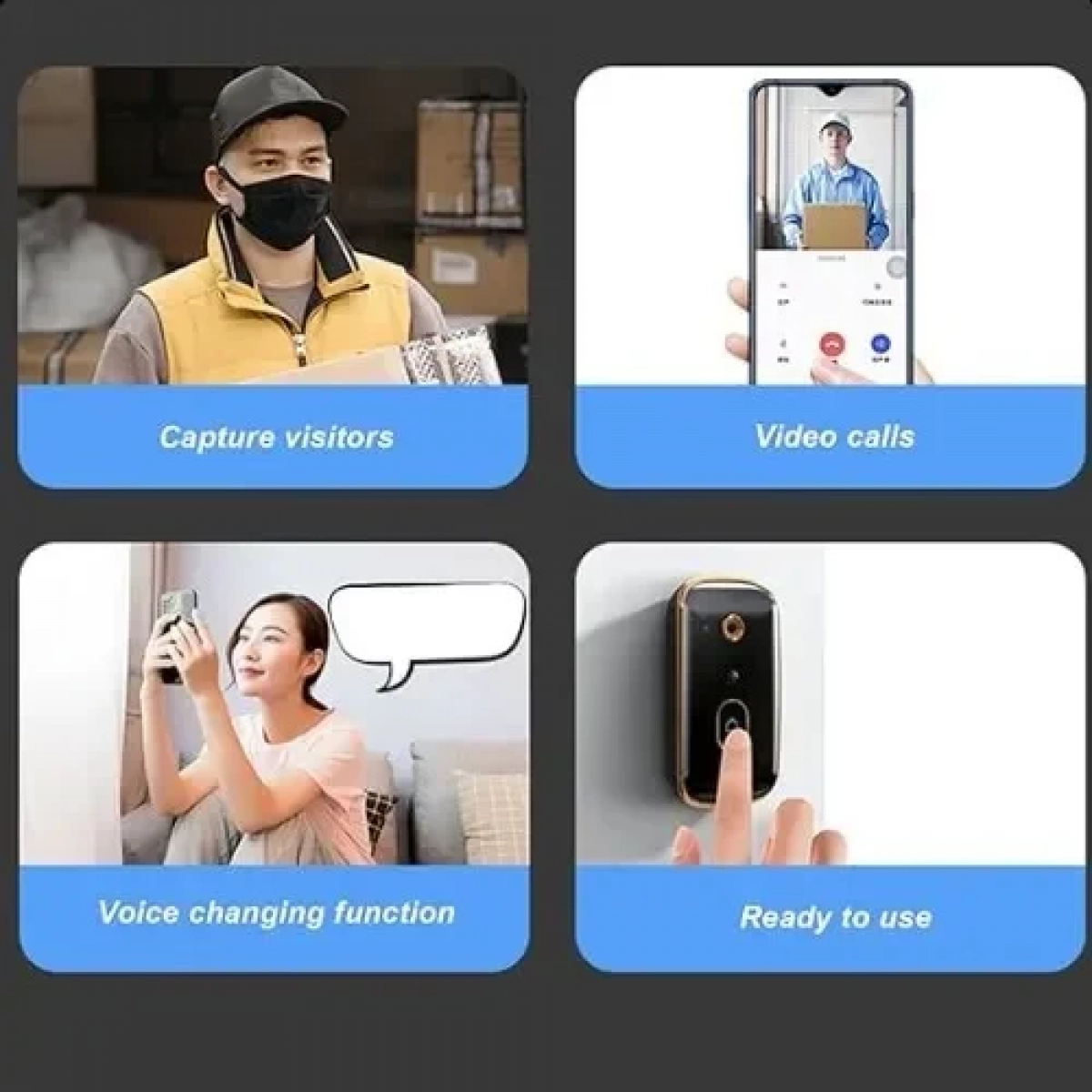 Έξυπνη κάμερα κουδουνιού X10 ασύρματη με κουδούνι πόρτας