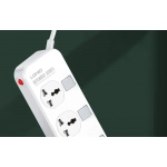 Ldnio Πολύπριζο Ασφαλείας 4 Θέσεων με Διακόπτη, 4 USB και Καλώδιο 2m Λευκό SC-4408