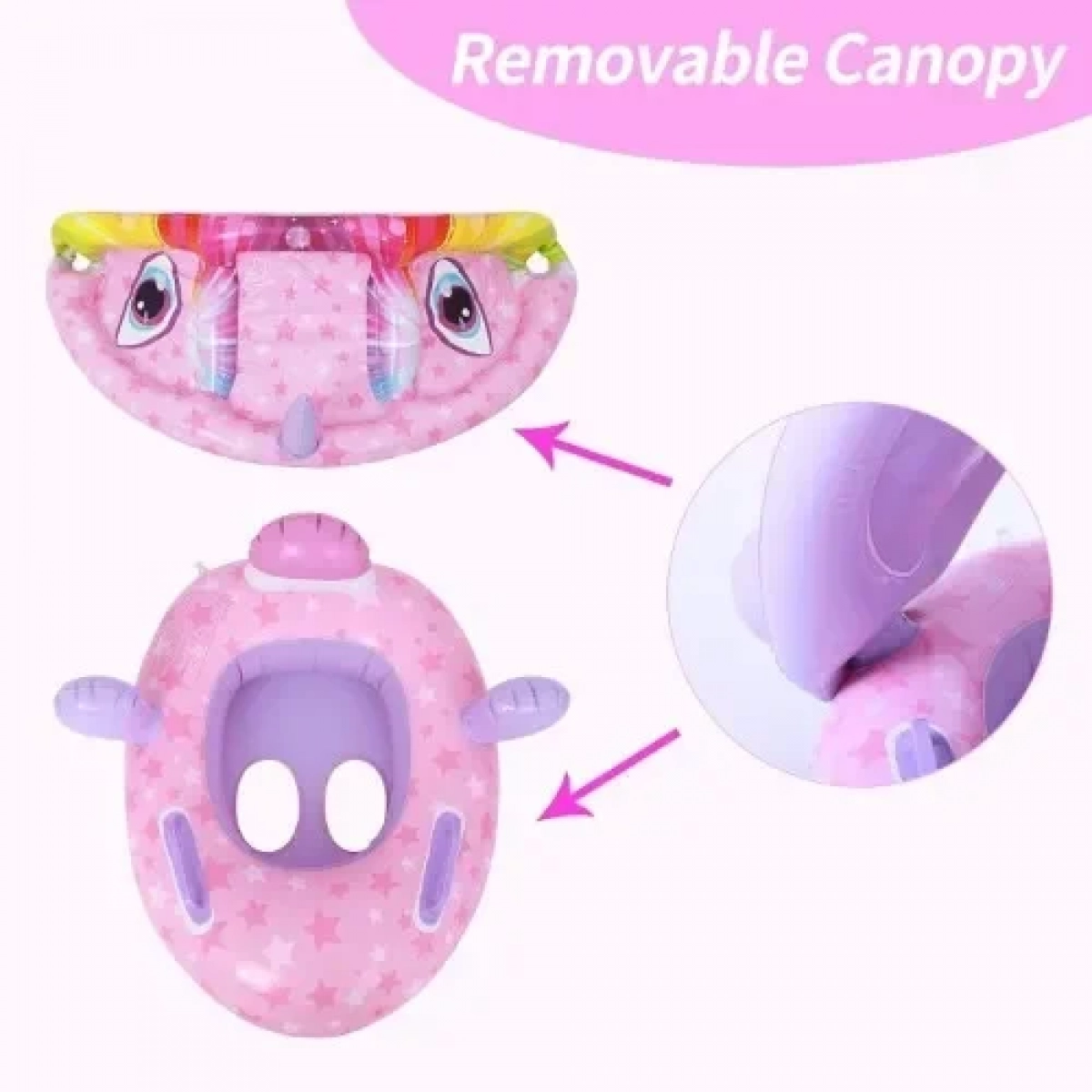 Σωσίβιο Swimtrainer με Μήκος 70εκ. και Σκίαστρο Μωβ Unicorn