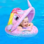 Σωσίβιο Swimtrainer με Μήκος 70εκ. και Σκίαστρο Μωβ Unicorn