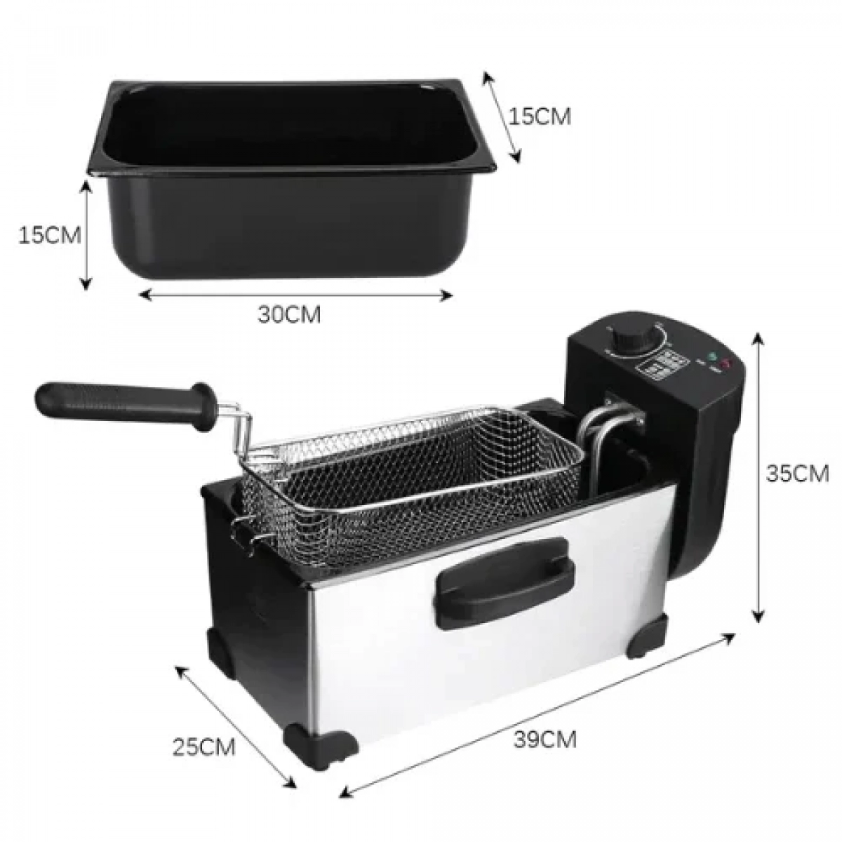 Φριτέζα λαδιού Raf R.5299 inox 2000w 3.5L