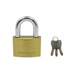 Μπρούτζινο λουκέτο ασφαλείας 60mm με 3 κλειδιά χρυσό