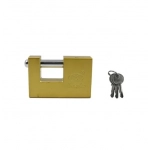 Μπρούτζινο λουκέτο ασφαλείας 80mm με 3 κλειδιά χρυσό