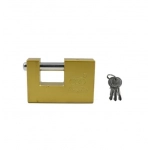 Μπρούτζινο λουκέτο ασφαλείας 90mm με 3 κλειδιά χρυσό