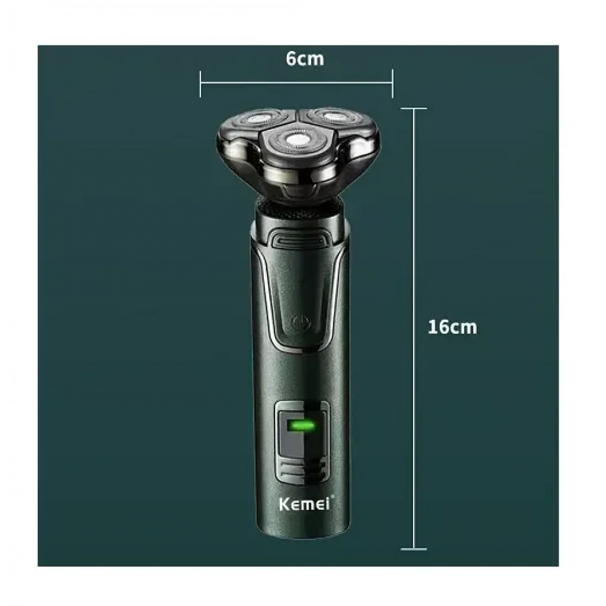 Επαναφορτιζόμενη ξυριστική μηχανή προσώπου Kemei KM-2808 κυπαρισσί - Image 2