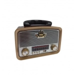 Επαναφορτιζόμενο επιτραπέζιο ραδιόφωνο Retro με Bluetooth και USB Rolinger MK-173BT καφέ