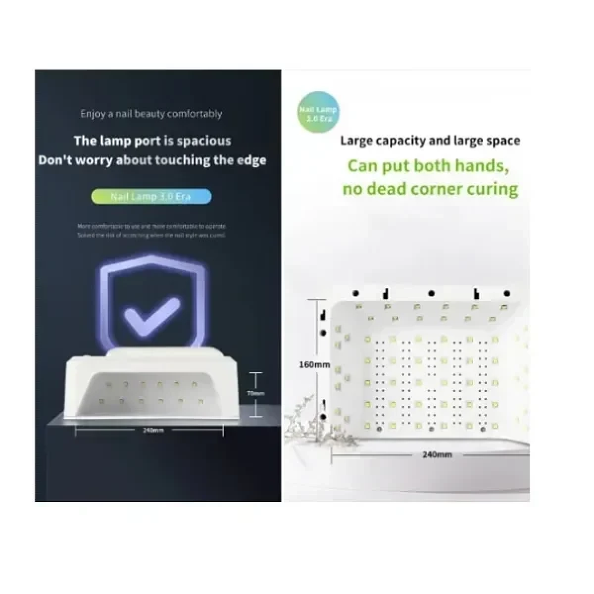 Επαγγελματική Λάμπα LED UV 72W & Μαξιλαράκι Χεριών 2 σε 1 SUN - T8 - Image 8