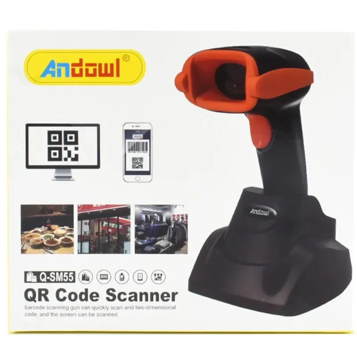 Επαγγελματικός Σαρωτής QR/Barcode Andowl Q-SM55 – Μαύρο