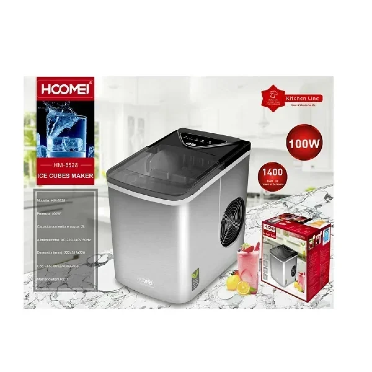 Hoomei Παγομηχανή με Ημερήσια Παραγωγή 12kg HM-6528 - Image 2
