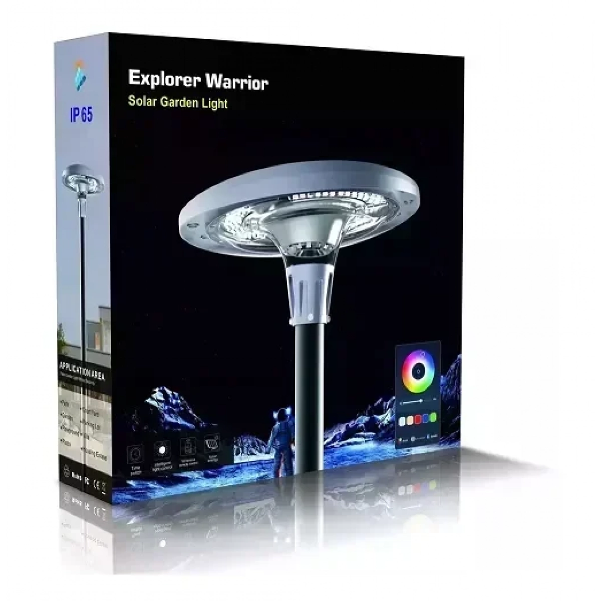 Ηλιακό Φωτιστικό Δρόμου 1200W με Τηλεχειριστήριο σε Ασημί Χρώμα MJ-EW1200 - Image 4
