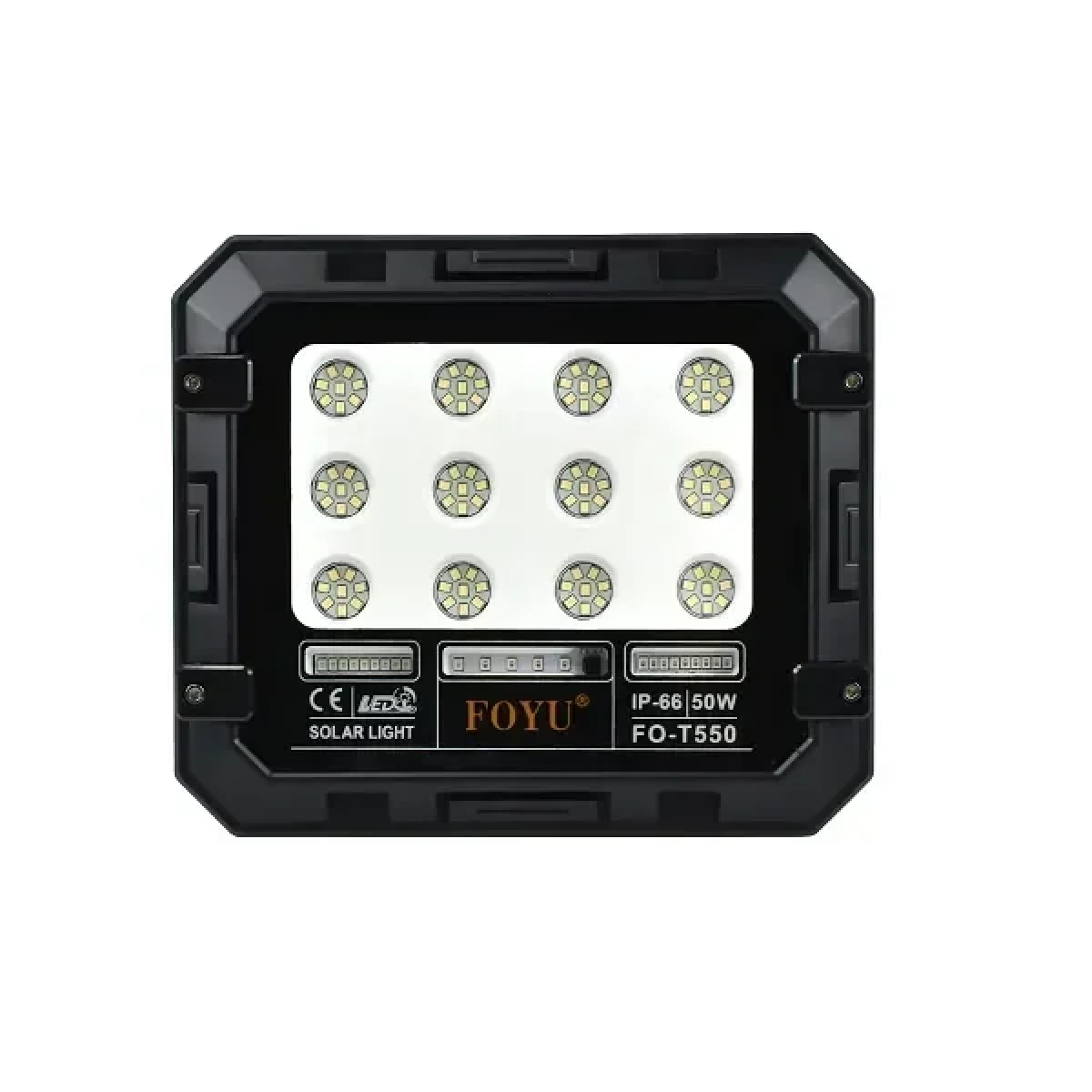 Ηλιακός Μικρός Προβολέας 96LED 50W IP66 FOYU FO-T550 – Μαύρο - Image 2