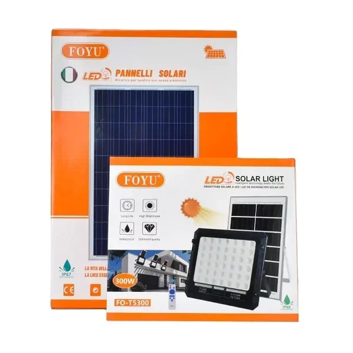 Ηλιακός Προβολέας 336LED 300W IP66 Foyu FO-T5300 – Μαύρο - Image 5
