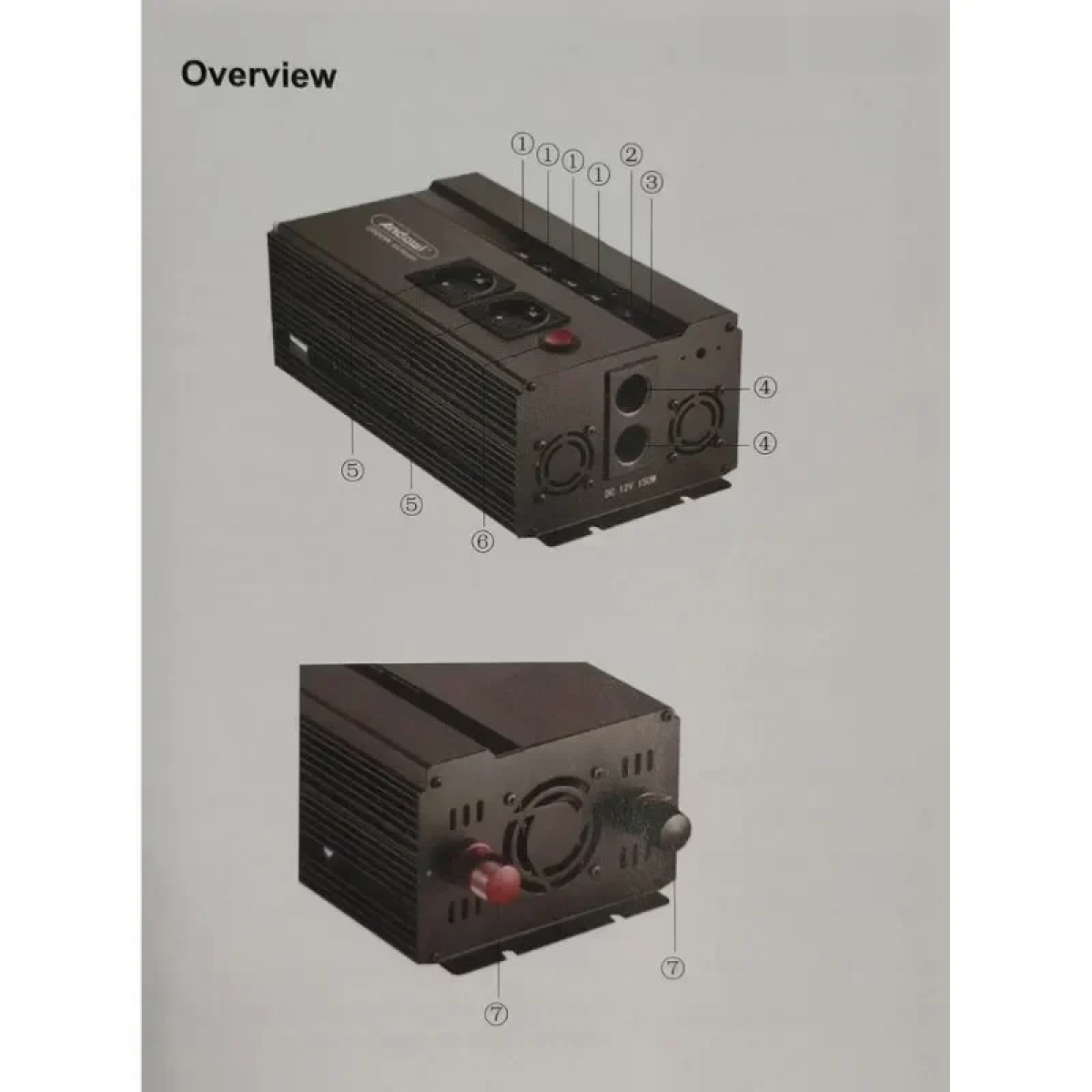 Inverter Τροποποιημένου Ημιτόνου 2000W για 12V DC Andowl QY-7120