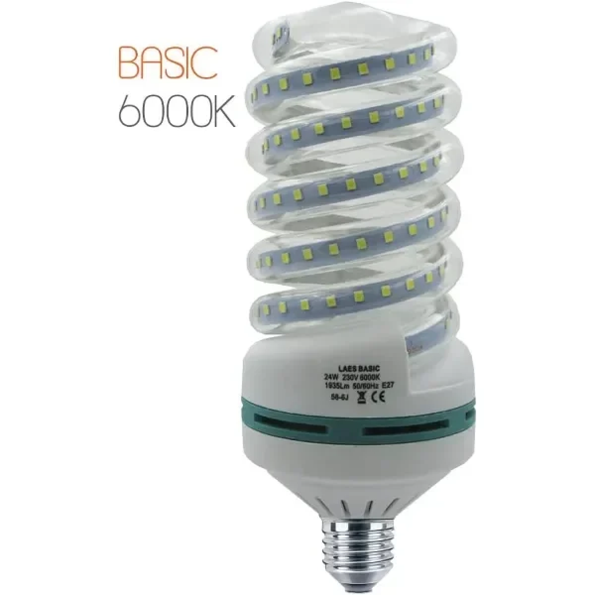 Λάμπα LED spiral E27 20W θερμό λευκό φως 6000k
