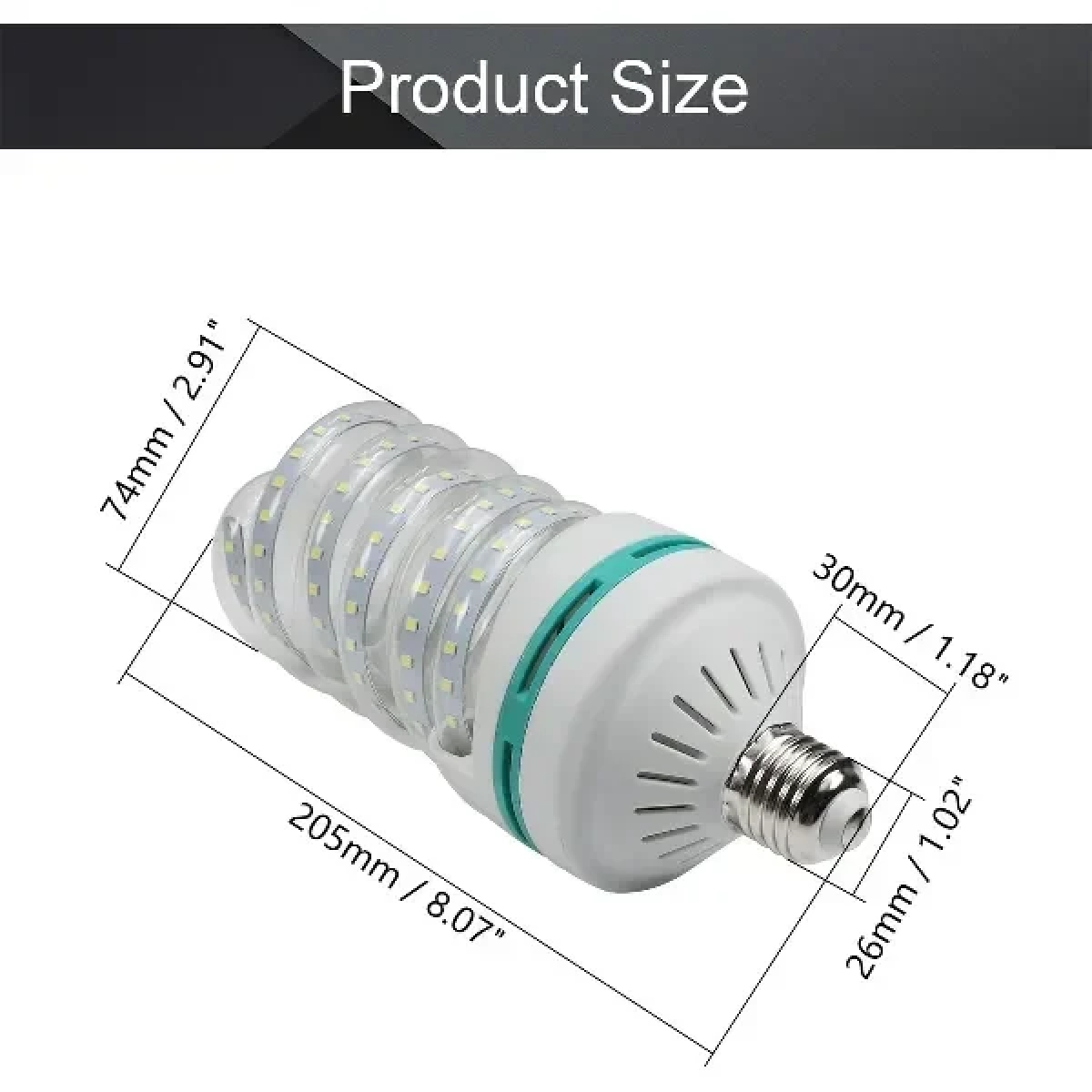 Λάμπα LED spiral E27 20W θερμό λευκό φως 6000k