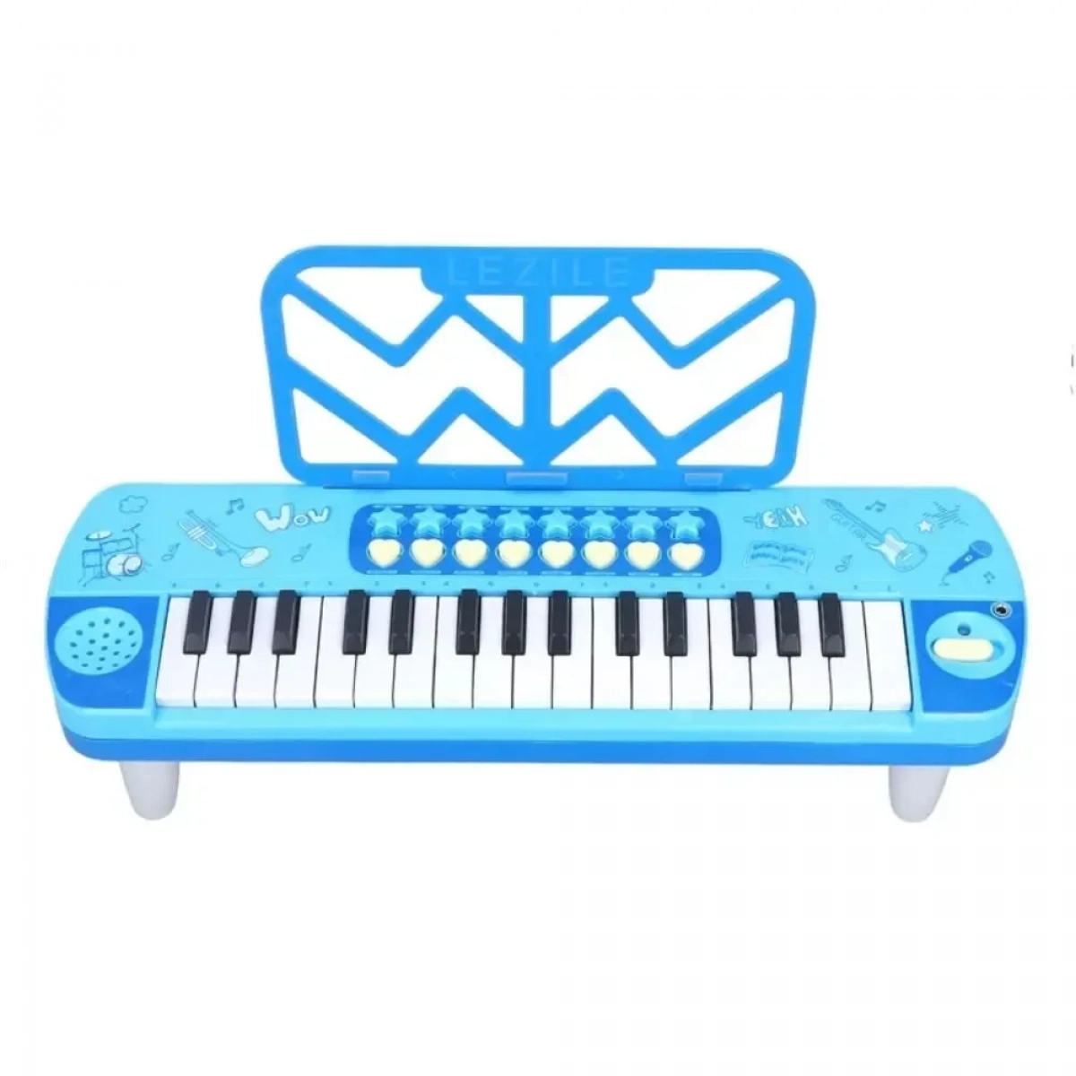 Παιδικό μουσικό όργανο πιάνο με μικρόφωνο, σε χρώμα μπλε - Photo2
