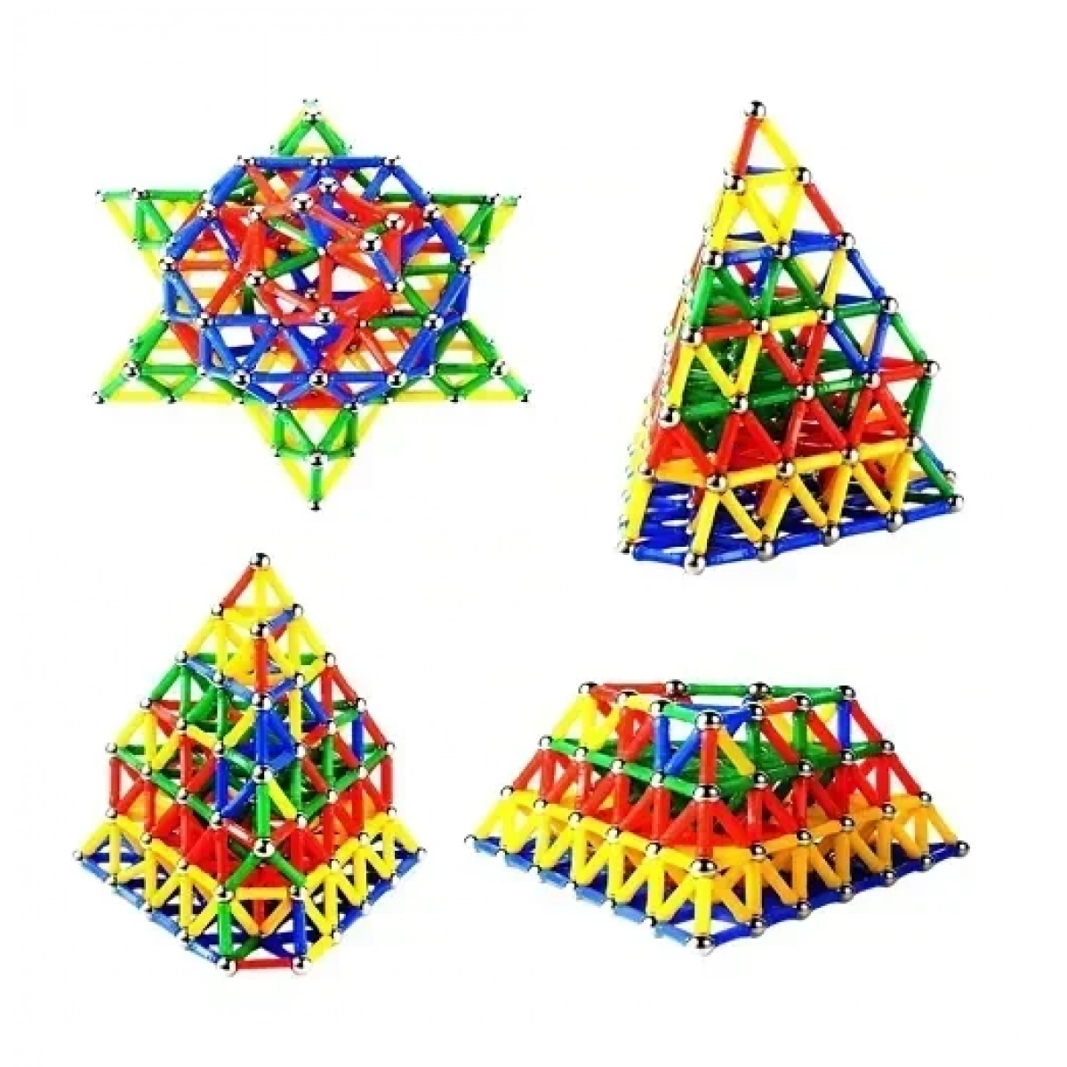 Σετ 228pcs Μαγνητικοί Ράβδοι Μπάρες & Μπίλιες Κατασκευών - Παιδικό Παιχνίδι Magnetic Wand Game Magnastix - Image 2