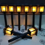 Σετ 6τμχ Ηλιακά Φαναράκια 10LED Θερμού Λευκού Φωτισμού με Βάση 280mm για Χώμα UD88 – Μαύρο