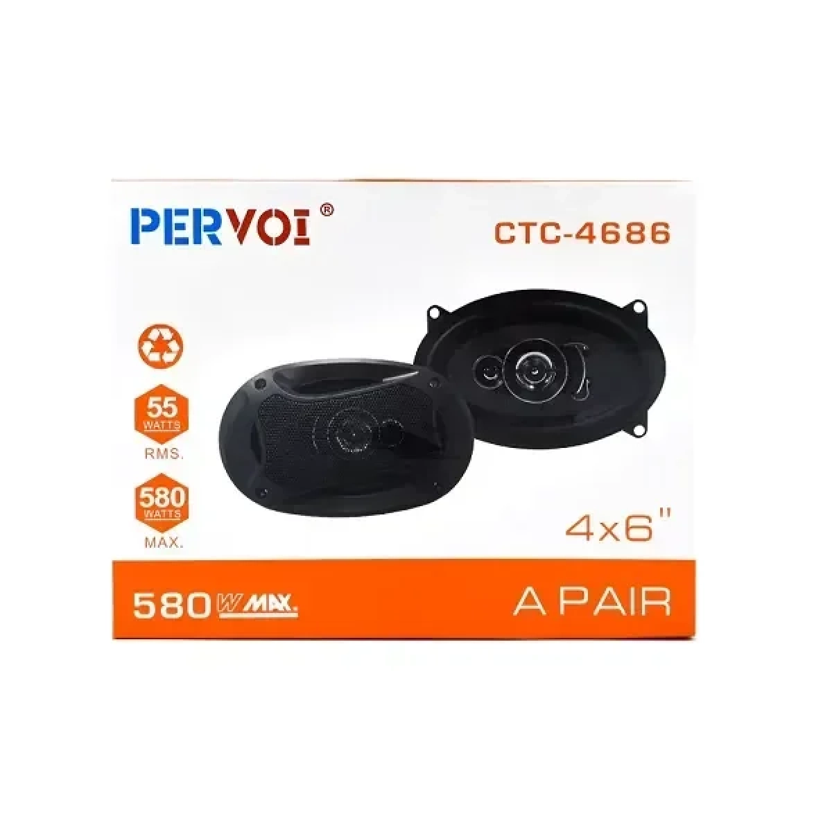 Σετ Ηχεία Αυτοκινήτου Midrange 4×6″ 580W RMS 2τμχ Pervoi CTC-4686 – Μαύρο - Image 2