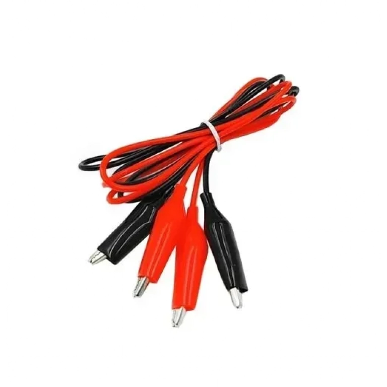 Σετ κροκοδειλάκια 4 τεμάχια με καλώδια XM-W12409-1 κόκκινο μαύρο