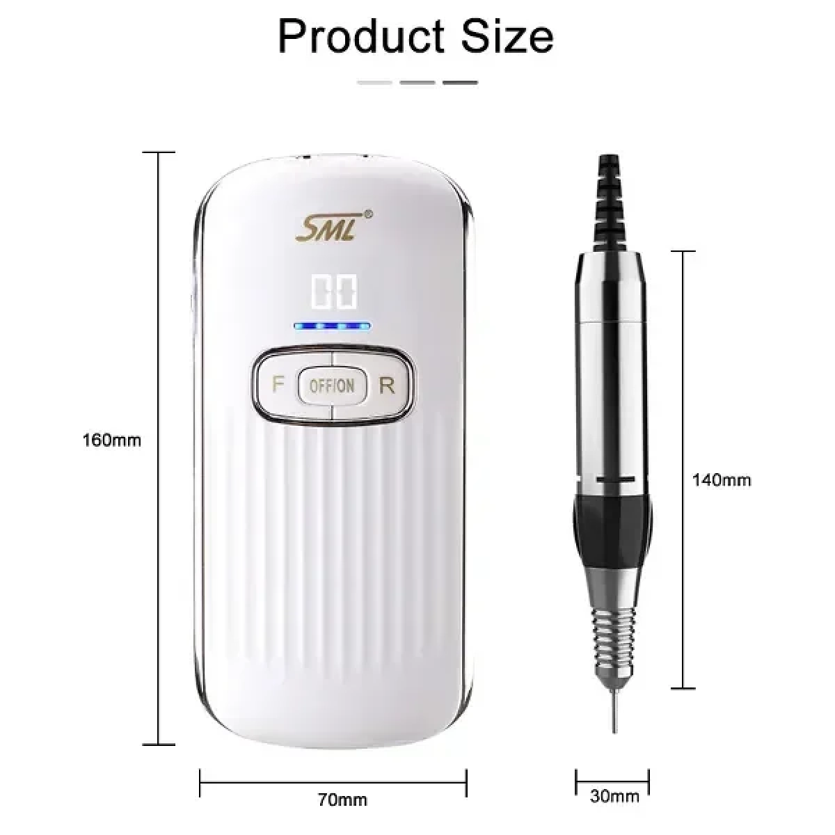 Sml M11 Τροχός Νυχιών Μπαταρίας 35000rpm σε Μαύρο Χρώμα 36W