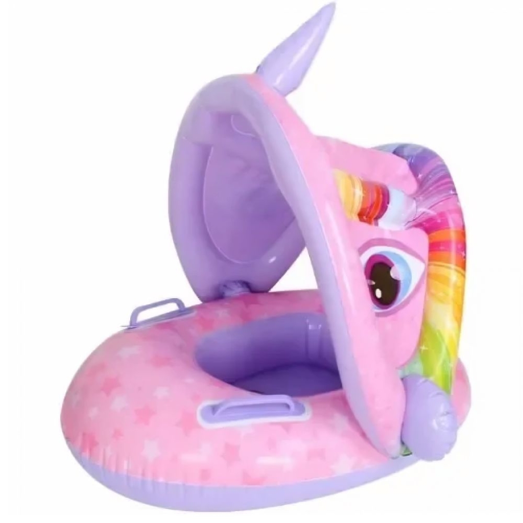 Σωσίβιο Swimtrainer με Μήκος 70εκ. και Σκίαστρο Μωβ Unicorn