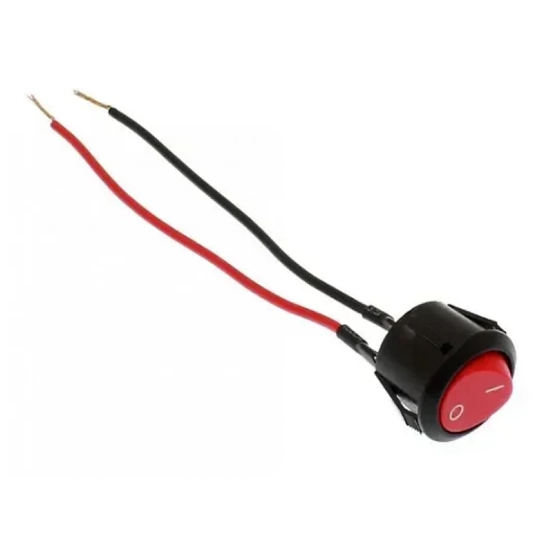 Στρογγυλός διακόπτης On/Off 12-24V με ενδεικτική λυχνία, κόκκινο