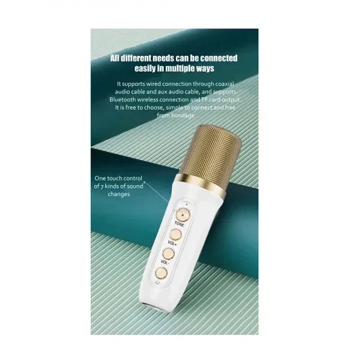 Σύστημα καραόκε με ασύρματο μικρόφωνο Bluetooth λευκό - Image 4