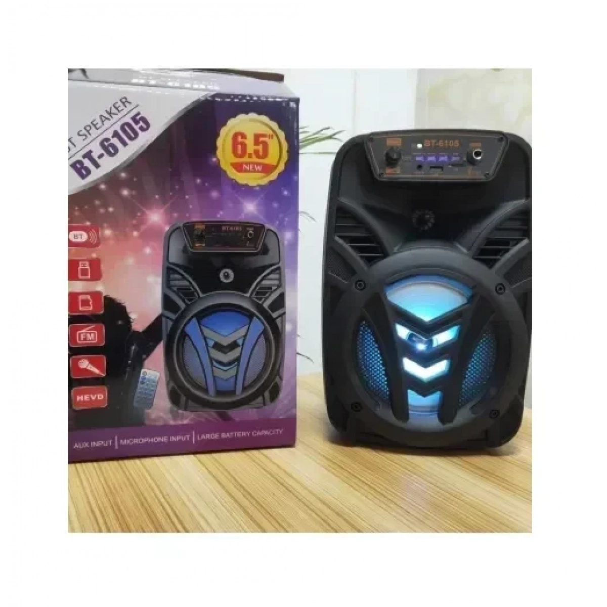 Σύστημα καραόκε με ενσύρματο μικρόφωνο Bluetooth BT-6105 μαύρο - Image 3