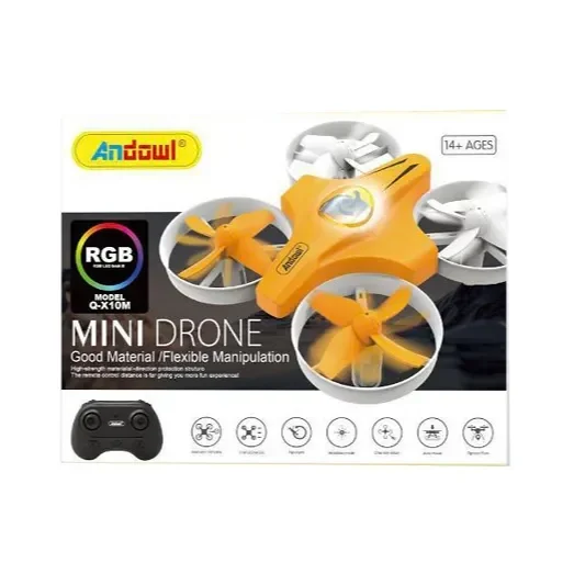 Andowl Q-X10M Drone Παιδικό Χωρίς Κάμερα Με Χριστουγεννιάτικα Φωτάκια Πορτοκαλί