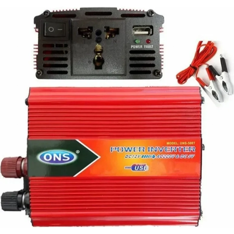 Inverter Αυτοκινήτου ONS 500P 500W για Μετατροπή 12V DC σε 220V AC με 1xUSB