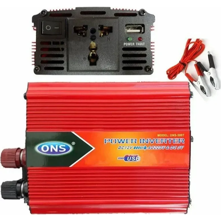 Inverter Αυτοκινήτου Ons 500P 500W Για Μετατροπή 12V Dc Σε 220V Ac Με 1Xusb