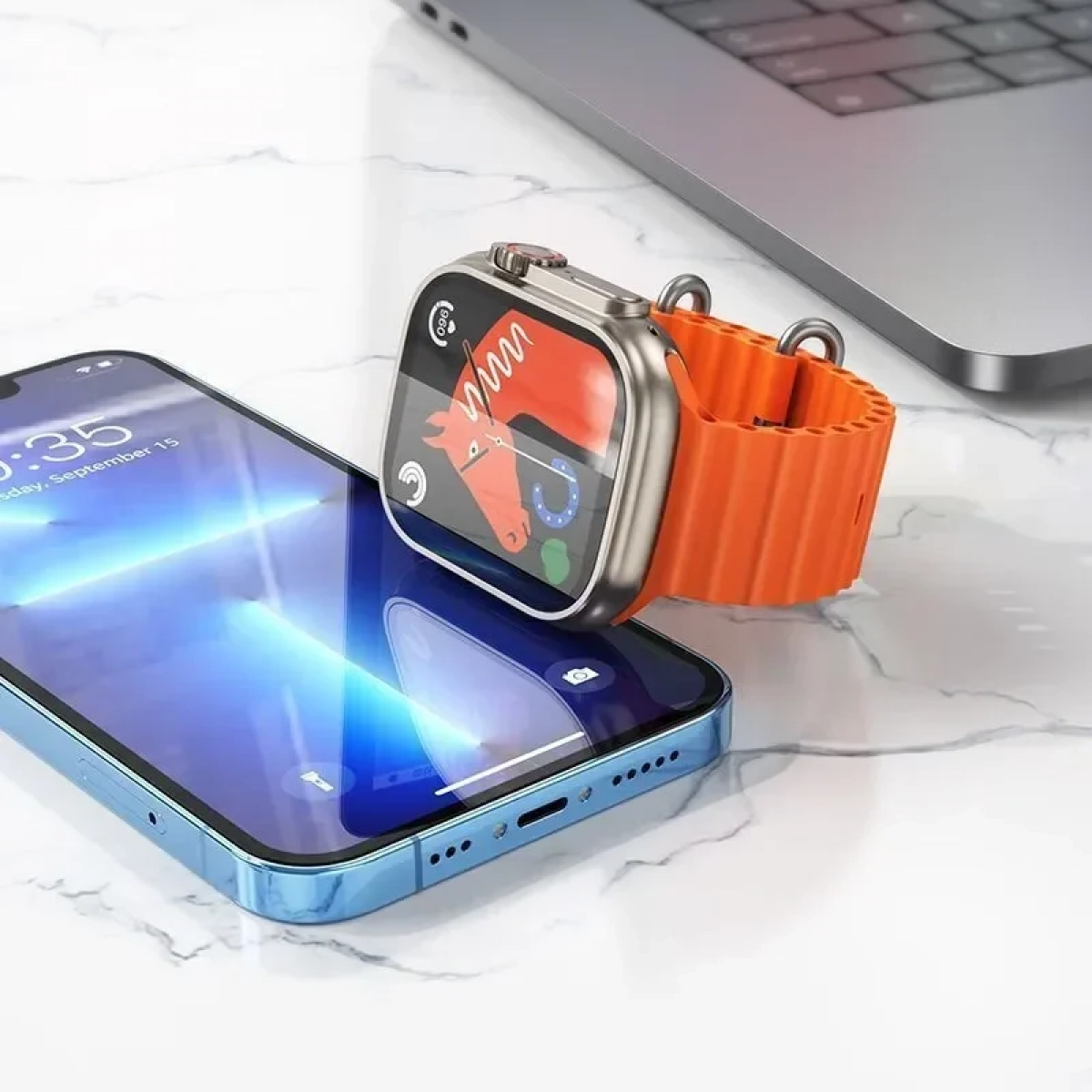 Hoco Y12 Ultra Smartwatch με Παλμογράφο (Πορτοκαλί)