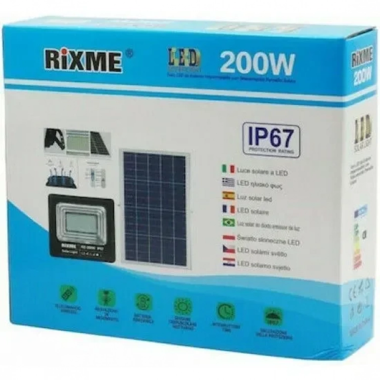 Ηλιακός προβολέας 200W με πάνελ RIXME
