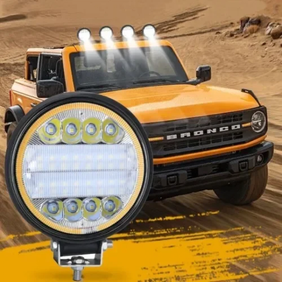 Αδιάβροχος προβολέας αυτοκινήτου 72W LED IP67 με διπλό φωτισμό