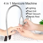 Επαγγελματικός τροχός νυχιών - συλλέκτης σκόνης με LED φωτισμό 80W 4 σε 1 BQ-608 λευκό