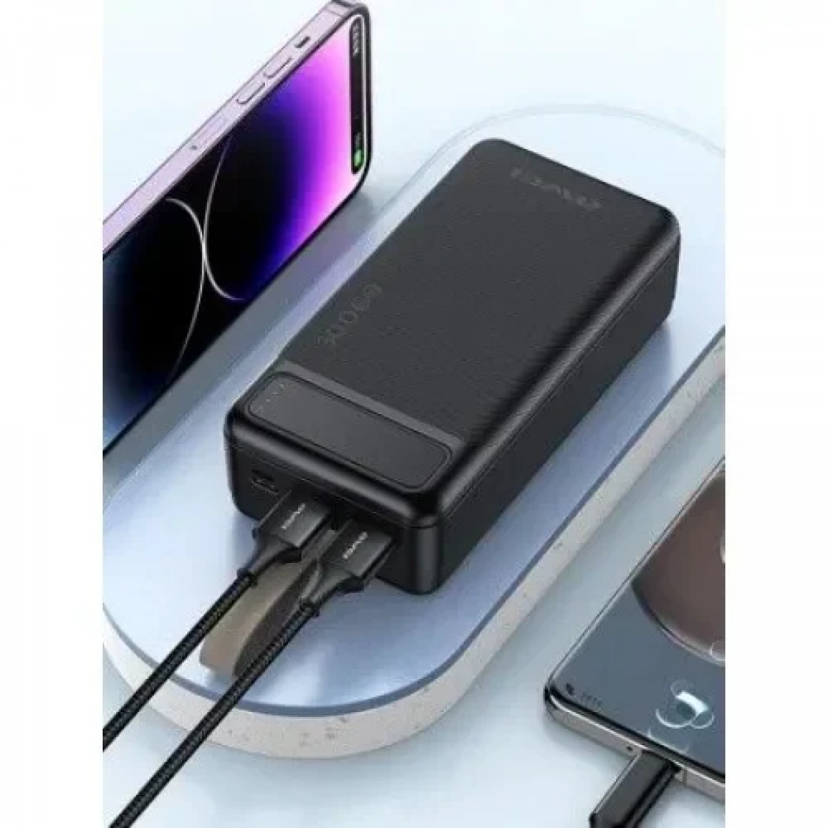 Awei P7K Power Bank 30000mAh με 2 Θύρες USB-C Μαύρο