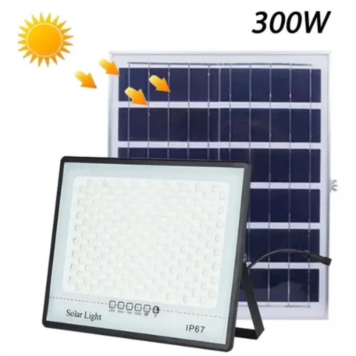 Ηλιακός προβολέας εξωτερικού χώρου 300W IP67 200 led με τηλεχειριστήριο