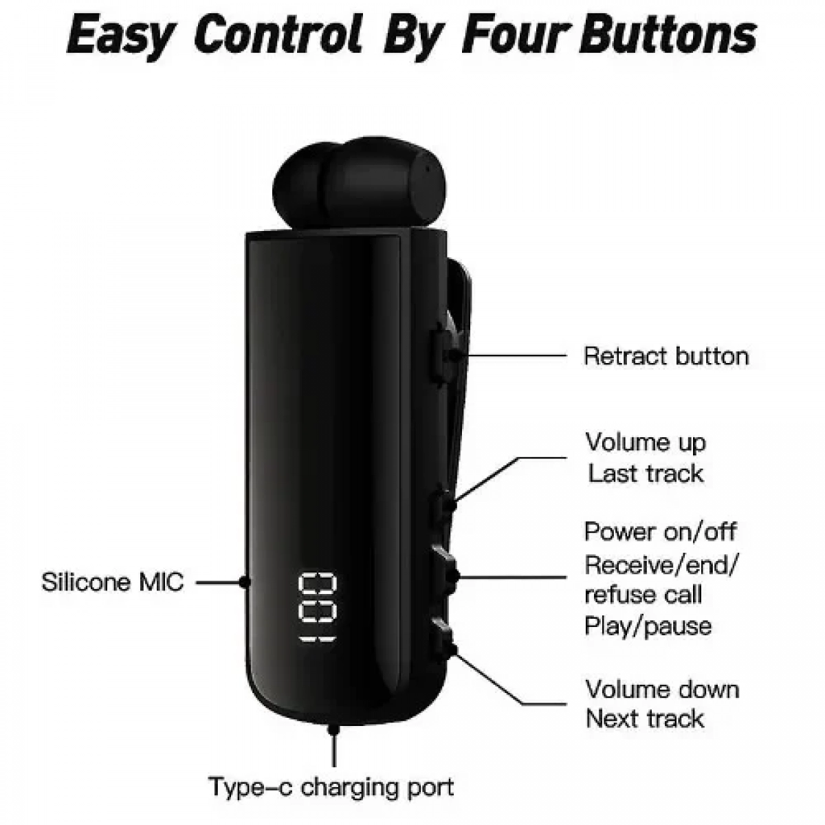 Ακουστικό Bluetooth IPX7 F901
