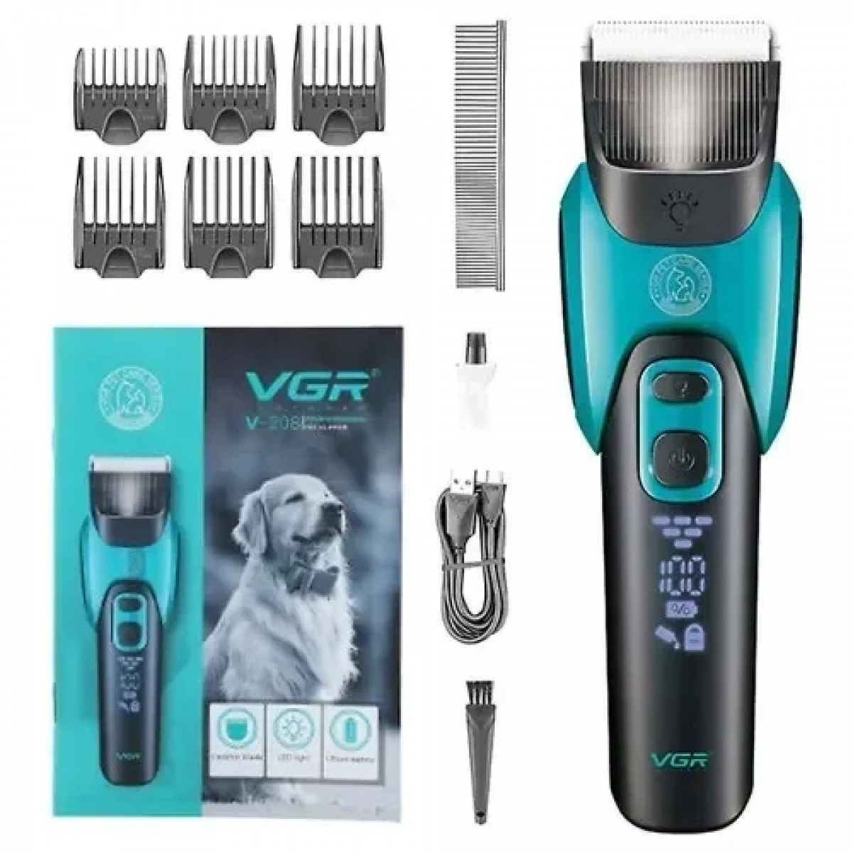 VGR V-208 Professional Pet Barber Ηλεκτρική Κουρευτική Μηχανή (Κόκκινο)