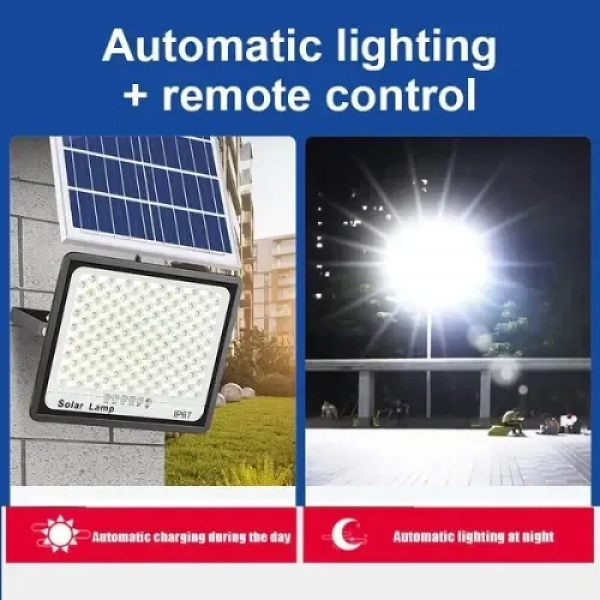 Ηλιακός προβολέας εξωτερικού χώρου 300W IP67 200 led με τηλεχειριστήριο