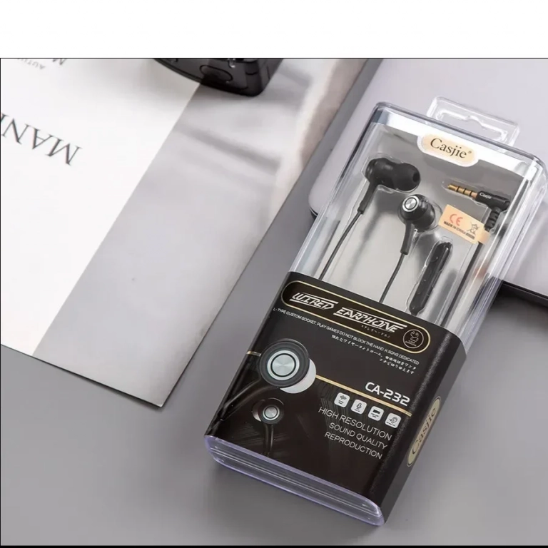 CASJIE – CA-232 Earbuds Handsfree με Βύσμα 3.5mm Μαύρο
