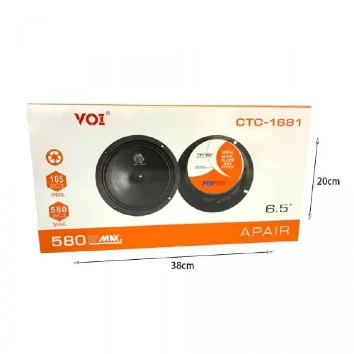 Σετ ηχεία αυτοκινήτου στρογγυλά 105W RMS Woofer 6.5″ CTC-1681