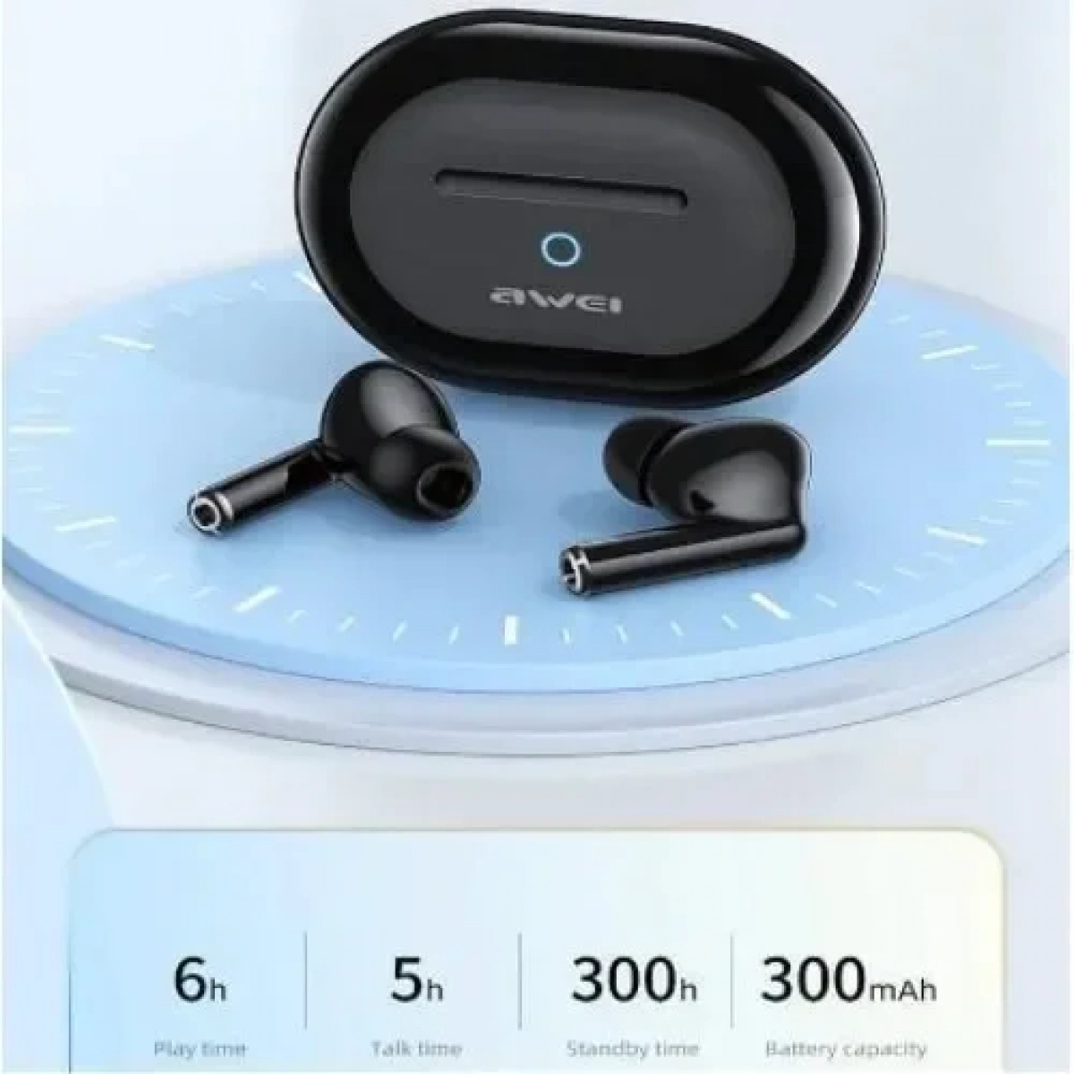 Awei T61 earbud bluetooth handsfree ακουστικά μαύρα